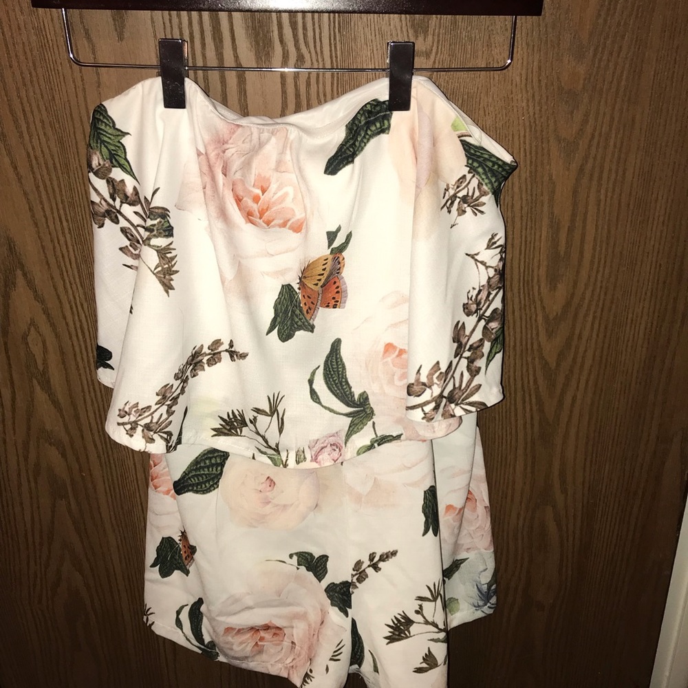 White floral romper
